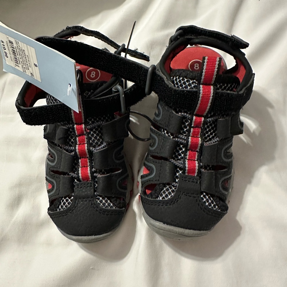 Cat & Jack Black and Red Kids Sandals